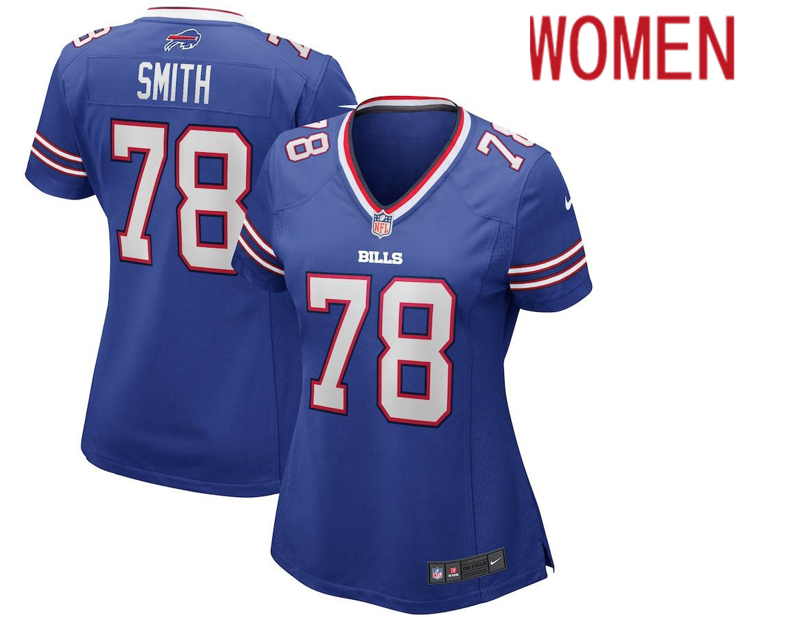Women Buffalo Bills 78 Bruce Smith Nike Royal Game Retired Player NFL Jersey